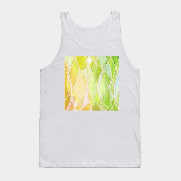 Lemon & Lime Love - abstract painting in yellow & green Tank Top by micklyn